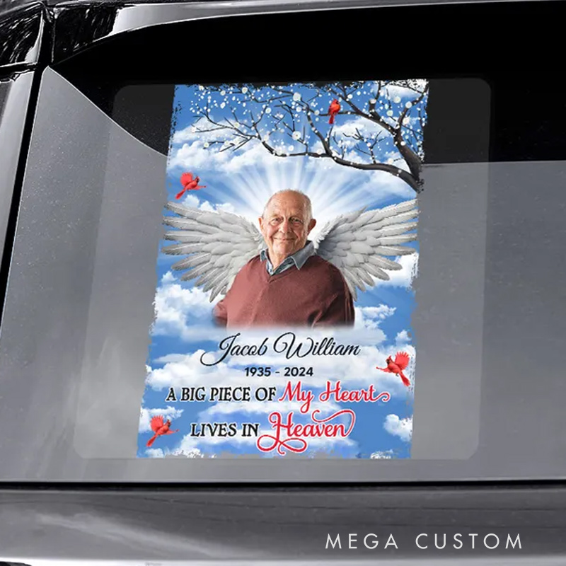 Personalized Memorial Decal Sticker for Car Window Big Piece Of My Heart Memorial Sticker Sympathy Gift