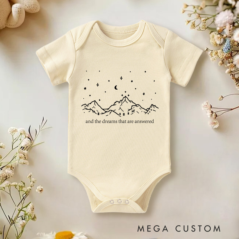 Personalized To The Stars Who Listen And The Dreams That Are Answered Baby Onesie Bookish Gift
