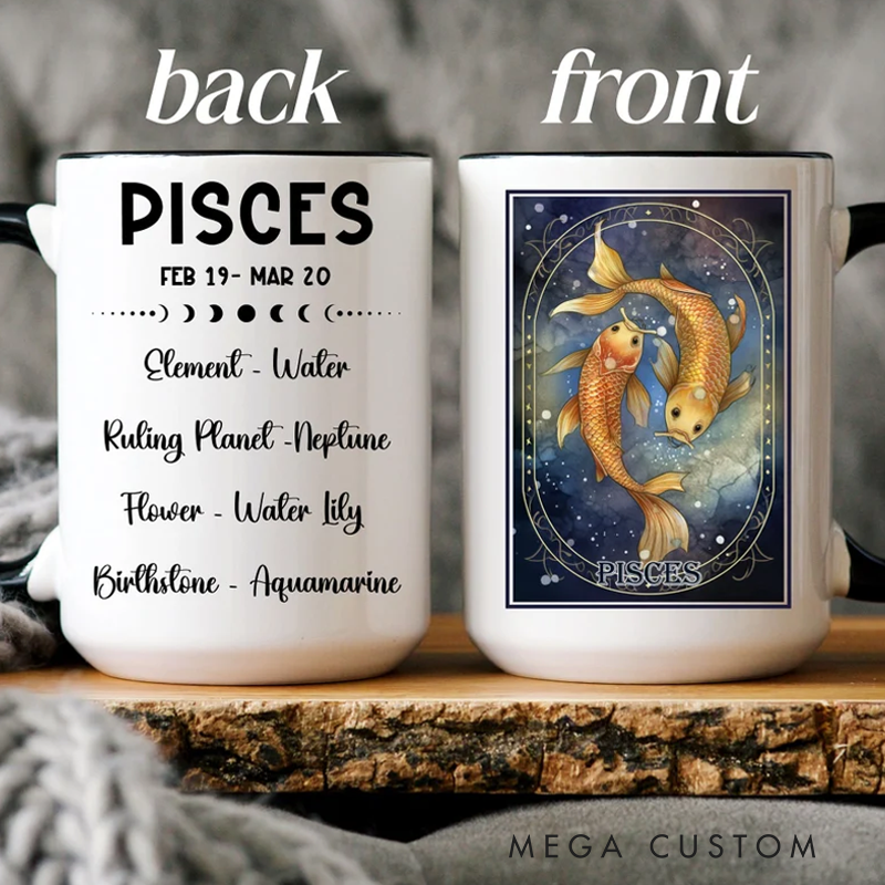 Personalized Tarot Zodiac Birthday Mug Astrology Zodiac Mug Tarot Zodiac Coffee Mug Birthday Mug for Astrology Lover