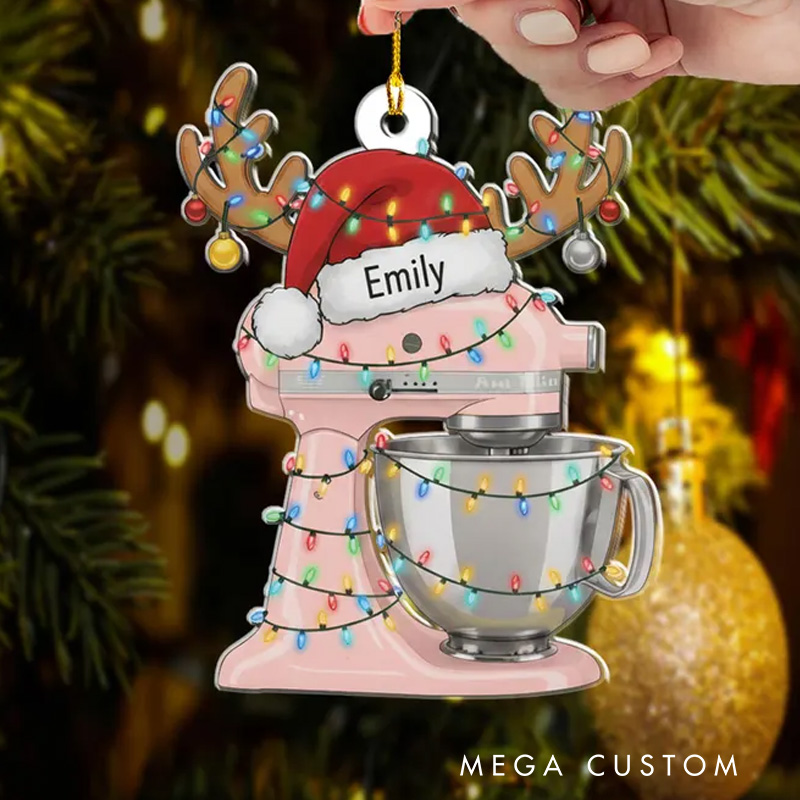 Personalized Stand Mixer Christmas Ornament Baking Ornament for Baker with Name Xmas Tree Decor for Baking Lover Gift