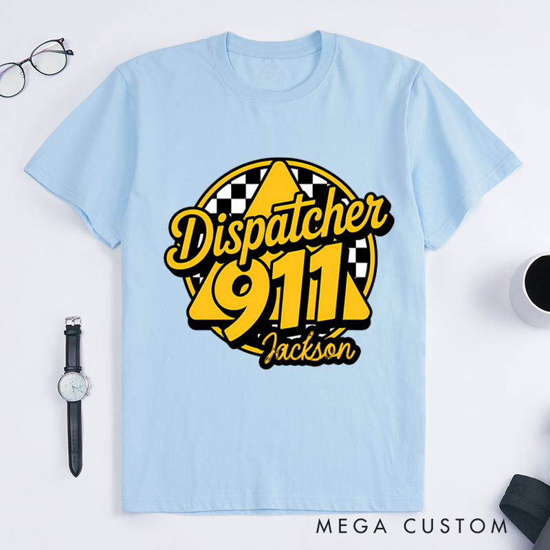 Personalized Dispatcher 911 T-Shirt with Bold Graphic Design Gift for Emergency Dispatchers