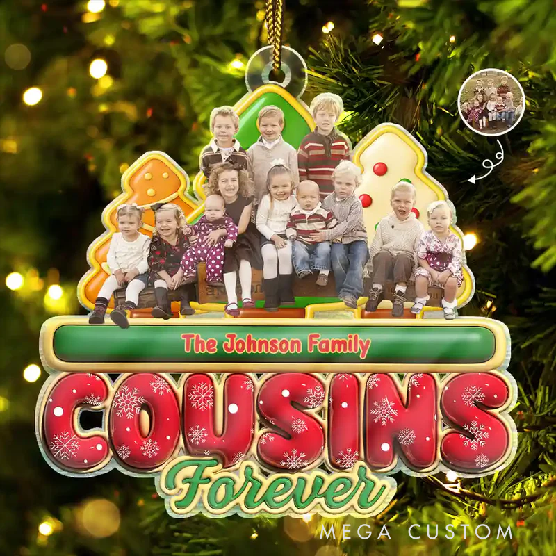 Personalized Photo Besties Friends Siblings Forever Shaped Acrylic Ornament