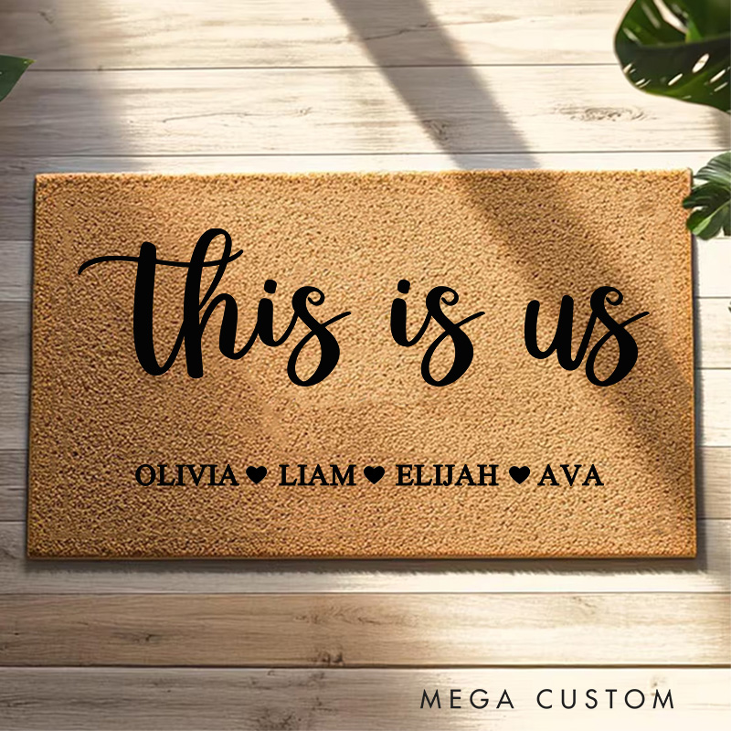 Personalized Doormat This Is Us Doormat Housewarming Gift Newlywed Gift Wedding Gift Closing Gift Front Porch Decor Welcome Indoor Outdoor Mat