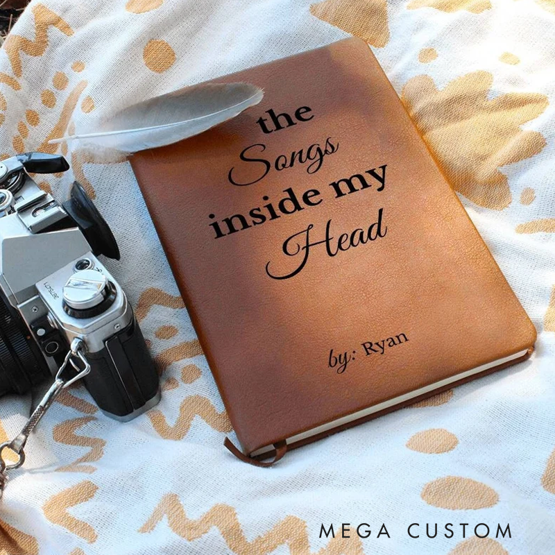 Personalized Lyric Journal Songs Inside My Head Song Writing Music Notebook Music Gift Song Writer Gift Musicians Gift Song Writing