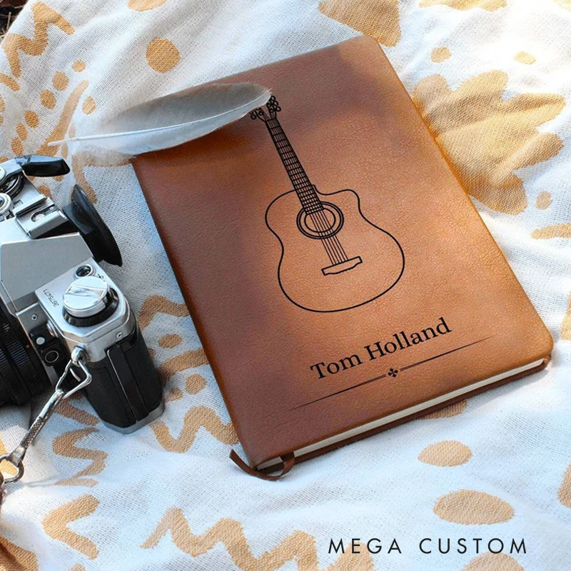 Personalized Guitar Lyric Journal Custom Songwriters Notebook Musician Song Diary Lyrical Writer Journal Writing Music Notebook Songwriting