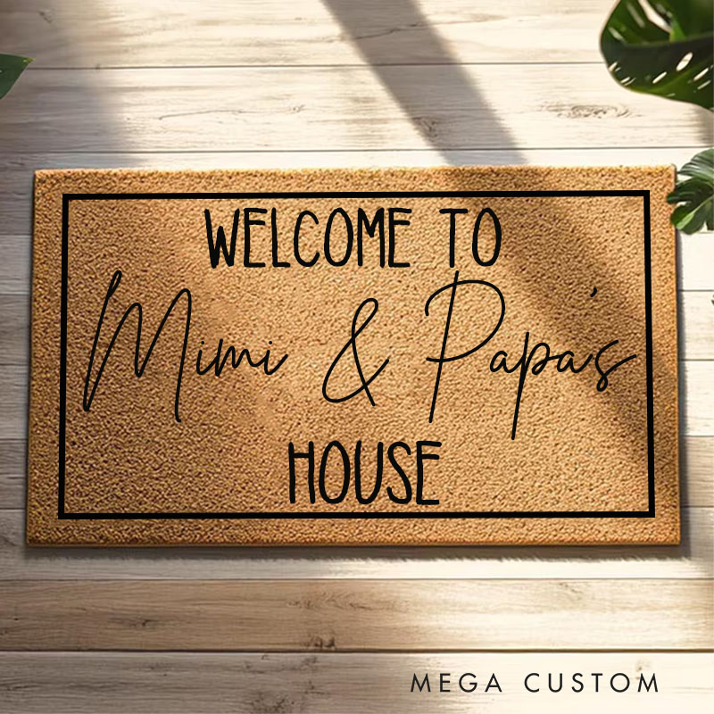 Personalized Grandparent Welcome Doormat a Heartfelt Housewarming Gift for Family Homes Welcome Mat for Home