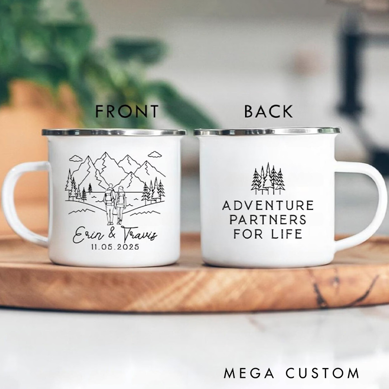 Personalized Camping Couple Mug Adventure Mugs Custom Couple Mugs Anniversary Gift 