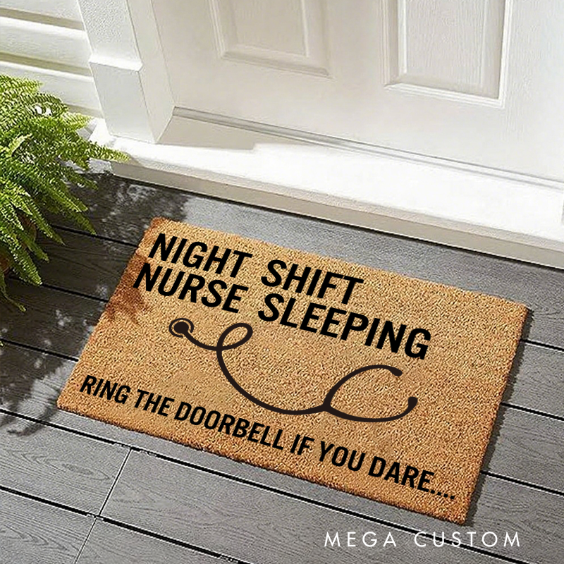 Night Shift Nurse Sleeping Doormat Funny Doormat Nurse Appreciation Gift Housewarming Gift 