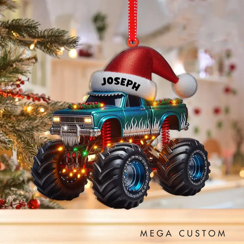 Personalized Monster Truck Christmas Ornament Truck Ornament Xmas Ornament Christmas Gift