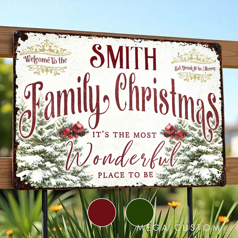 Personalized Welcome To The Family Christmas Garden Sign Most Wonderful Place Rustic Outdoor Decor Gift For Family Gardening Lovers 