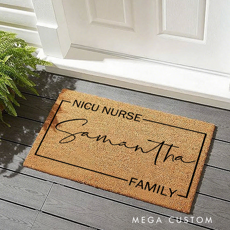 Personalized Nurse Doormat Nurse Appreciation Gift Housewarming Gift 