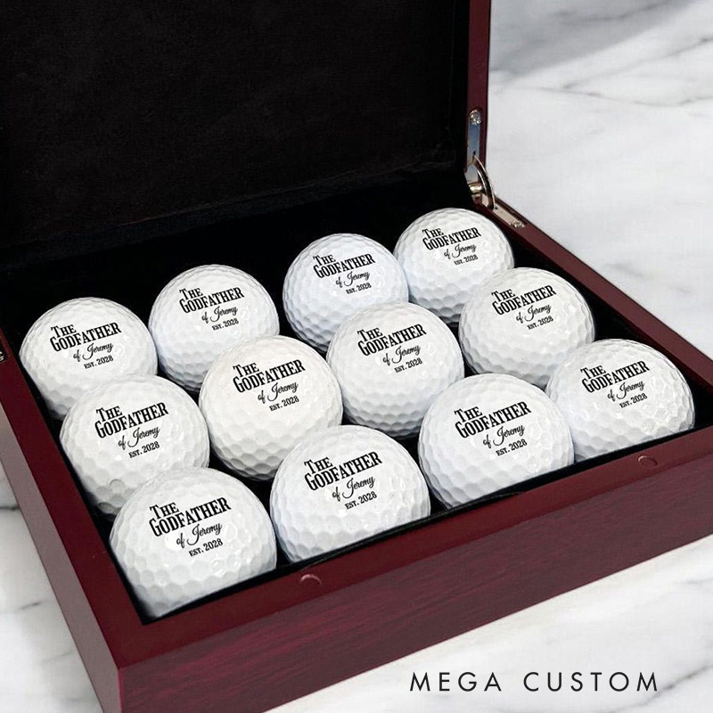 Personalized Godfather Golf Ball with Name and Date Religious Gift for Sport Lovers Golf Fanatic Gift Christians Gift for Golfers