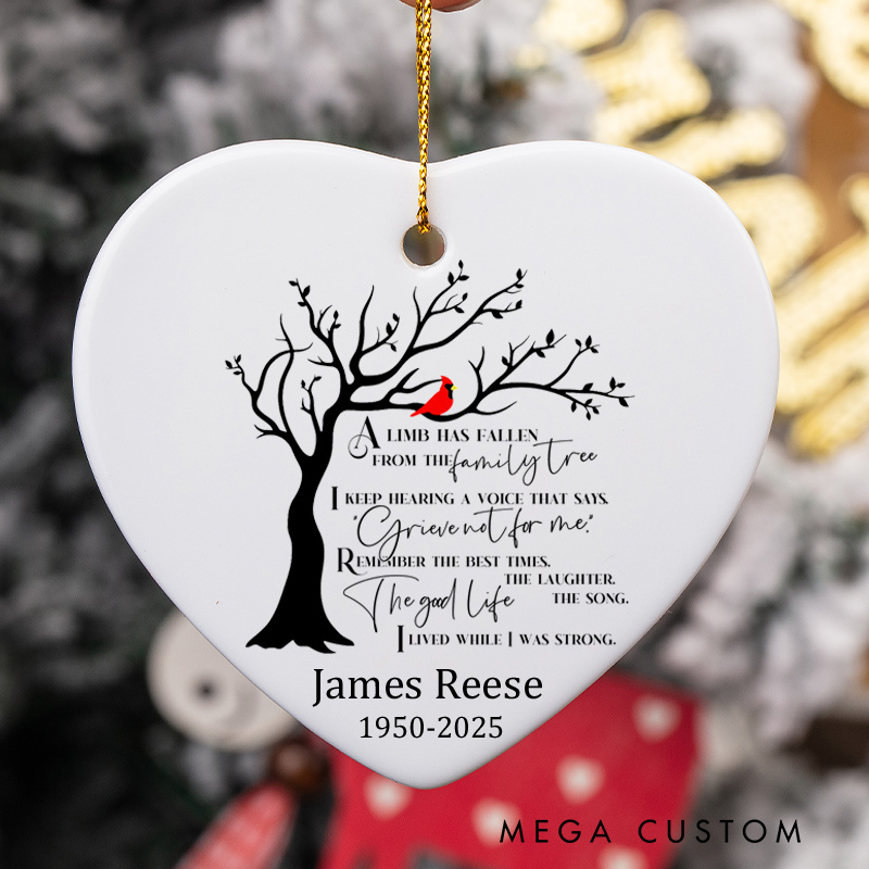 Personalized Memorial Ornament Sympathy Gifts for Loss of Loved On Condolence Bereavement Gifts in Memory Ornament Keepsake Christmas Remembrance