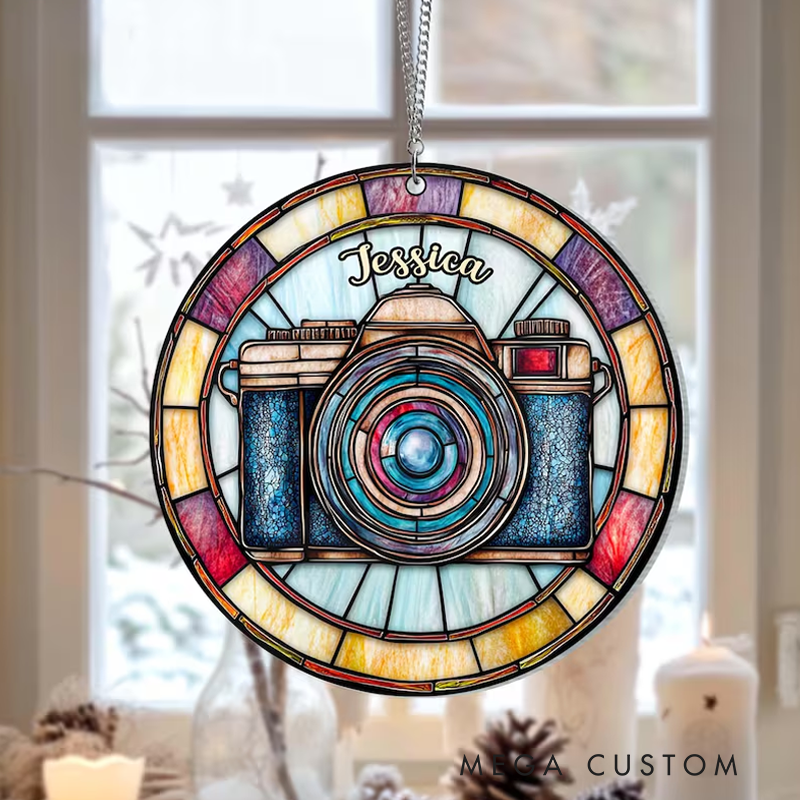 Personalized Photographer Suncatcher Ornament Photographer Christmas Gift Gift for a Photographer Photographer Gift Journalist Ornament