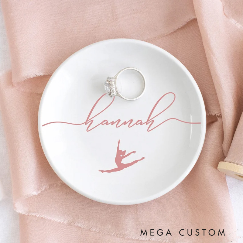 Personalized Dancing Jewelry Dish Dance Gift For Little Girls Dance Teacher Recital Gifts Ballet Dancer Trinket Tray Dance Team Ring Holder