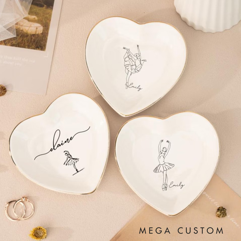 Personalized Ballet Jewelry Dish Dance Gift For Little Girls Dance Teacher Recital Gifts Ballet Dancer Trinket Tray Dance Team Ring Holder