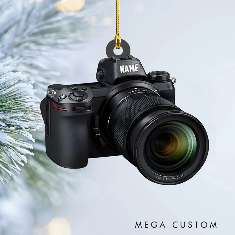 Personalized Camera Christmas Ornament Gift for Photographer Camera Photographer Flat Christmas Ornament, Photographer Ornament Xmas Decor