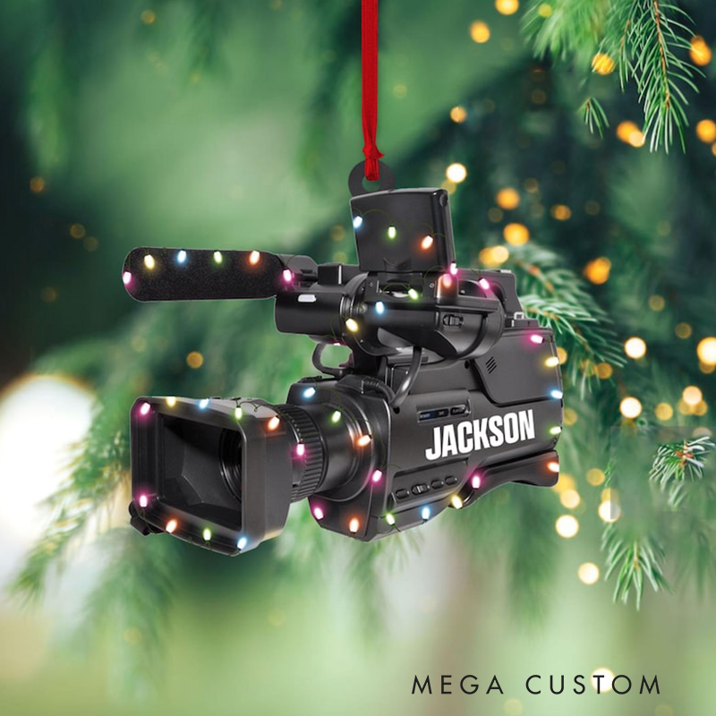Personalized Camera Christmas Ornament Gift for Photographer Camera Photographer Flat Christmas Ornament, Photographer Ornament Xmas Decor