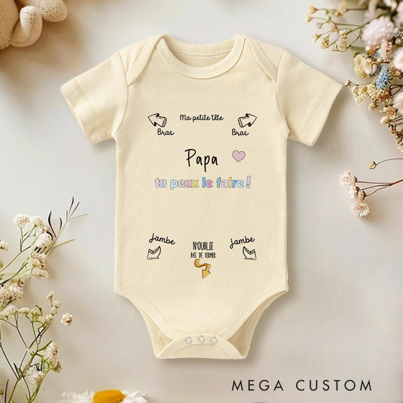 Personalized Baby Body Instructions Pregnancy Announcement Baby Onesie Funny Baby Gift