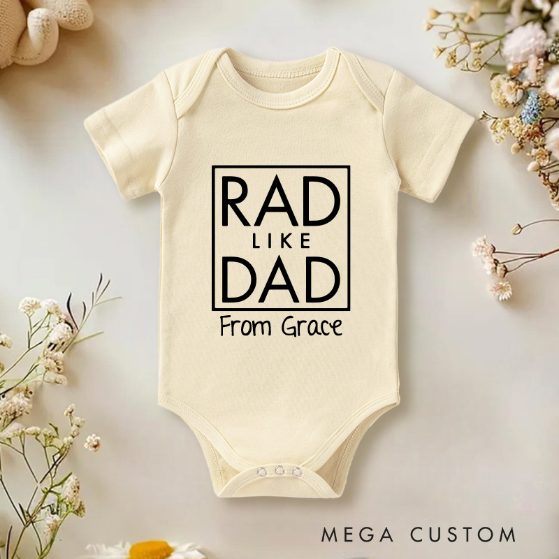 Personalized Rad Like Dad Baby Onesie Father's Day Baby Onesie Gender Neutral Baby Gift