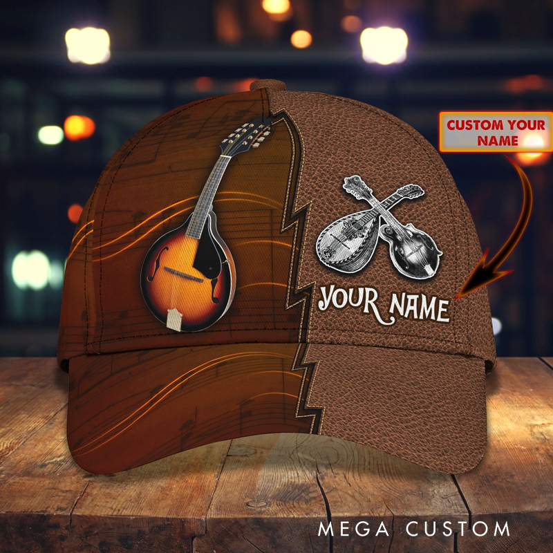 Personalized Name 3D Print Baseball Cap With Adjustable Snap for Music Lover Perfect Music Lovers Guitar Lovers Custom Gift Hat