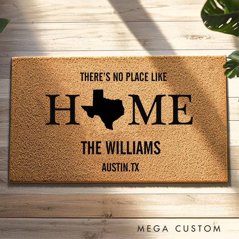 Personalized American State Mat Pick Your State Housewarming Gift Custom Personalized Rug Gift State Silhouette Doormat Closing Gift Front Door Mat