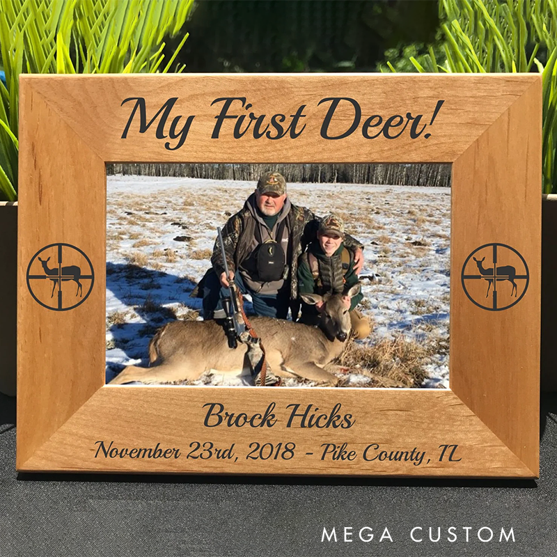 Personalized Deer Hunting Picture Frame First Deer Photo Picture Frame Hunting Gift