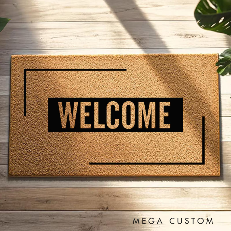 Personalized Modern Minimalist Welcome Doormat Custom Front Doormat Housewarming Gifts Welcome Mat for Home Closing Gift New Home Gift