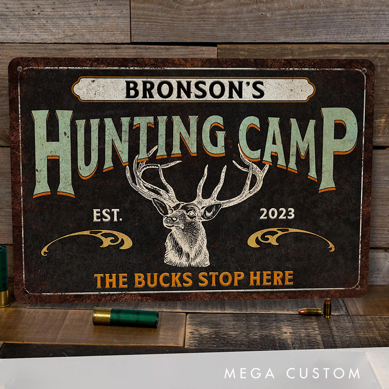 Personalized Hunting Sign Custom Hunting Lodge Decor Cabin Sign Hunting Camp Gift for Him Hunters