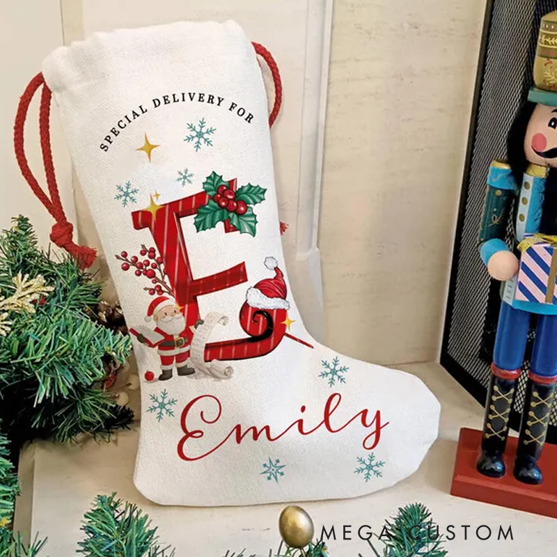 Personalized Christmas Santa Stocking Custom Christmas Stocking Special Delivery Kids Stocking for Christmas Personalized Christmas Family Stocking
