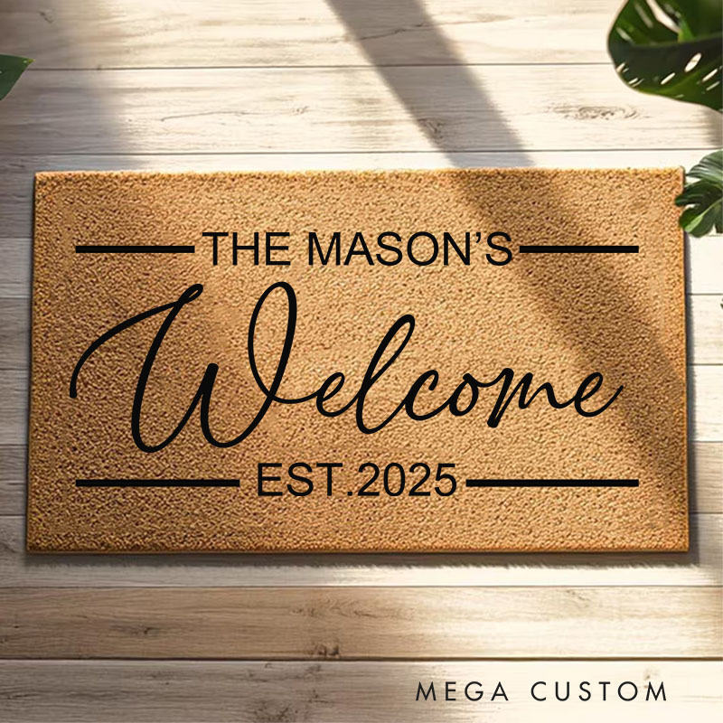 Personalized Home Doormat Custom Front Doormat First Home Couple's Gift Housewarming Gifts a Warm and Stylish Home Welcome Mat for Home