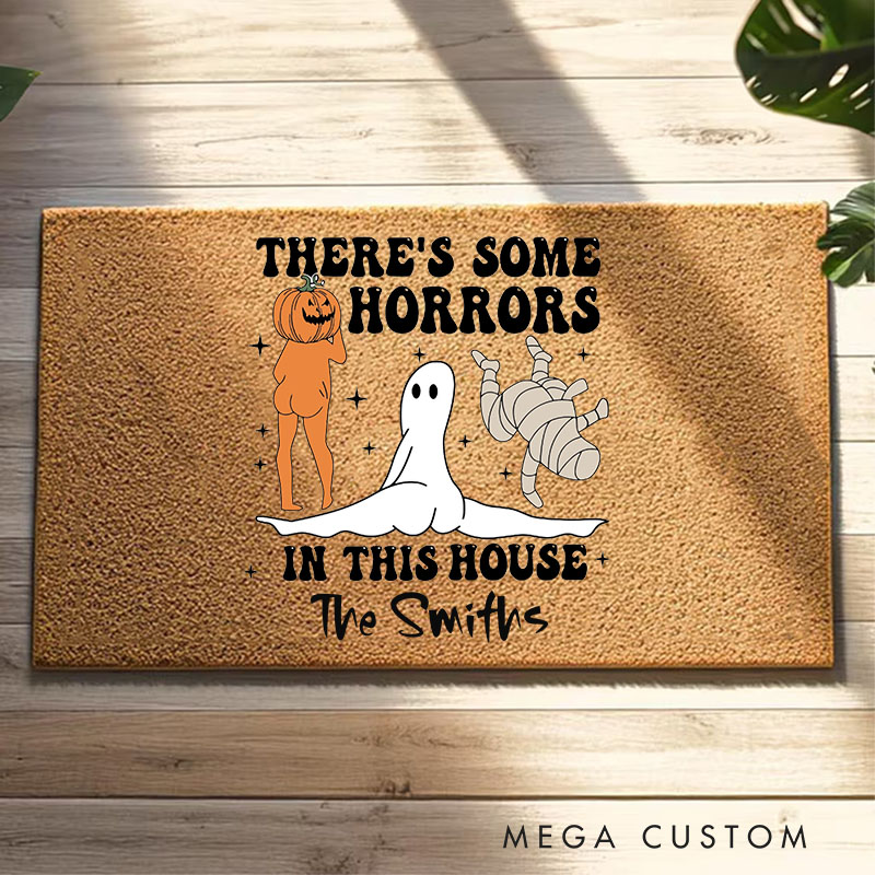 Personalized Doormat Custom Halloween Welcome Front Doormat Housewarming Gifts for Halloween Enthusiasts