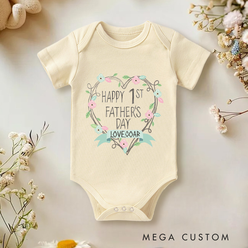 Personalized Happy 1st Father's Day Baby Onesie Father's Day Gift  New Dad Gift