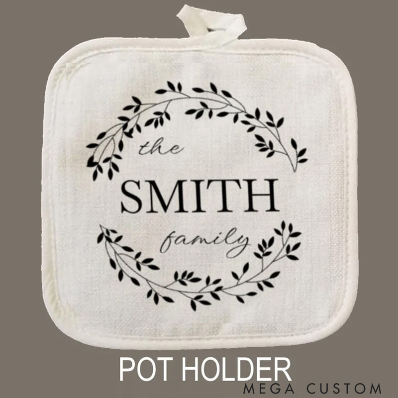 Personalized Country Oven Mitt & Pot Holder Set with Name Farmhouse Gift Set for Bakers Baking Lovers Gift