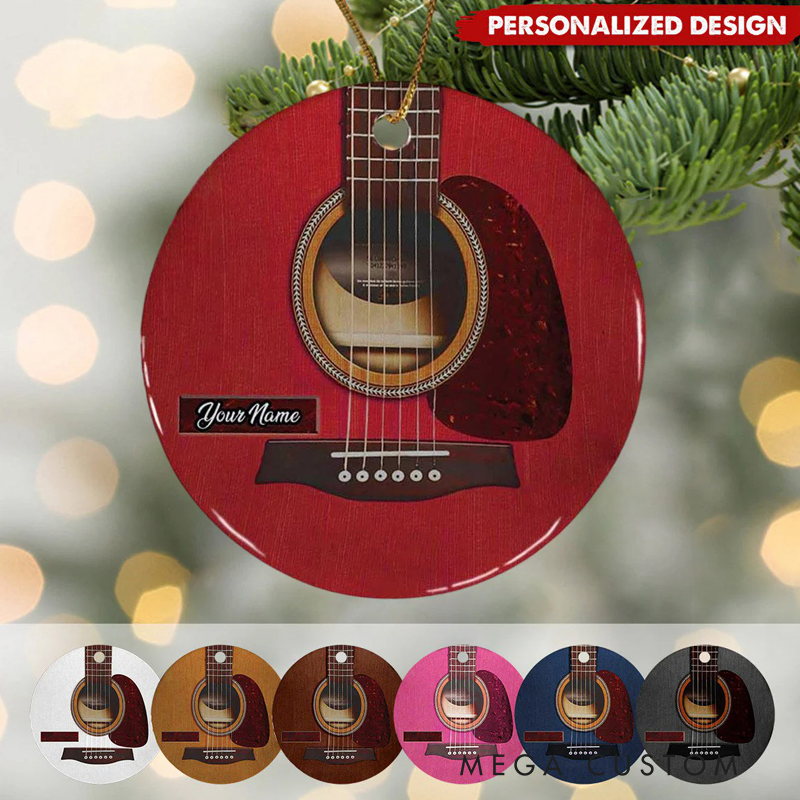 Personalized Name Christmas Ornaments Guitar Ornaments Gifts for Guitar Lover