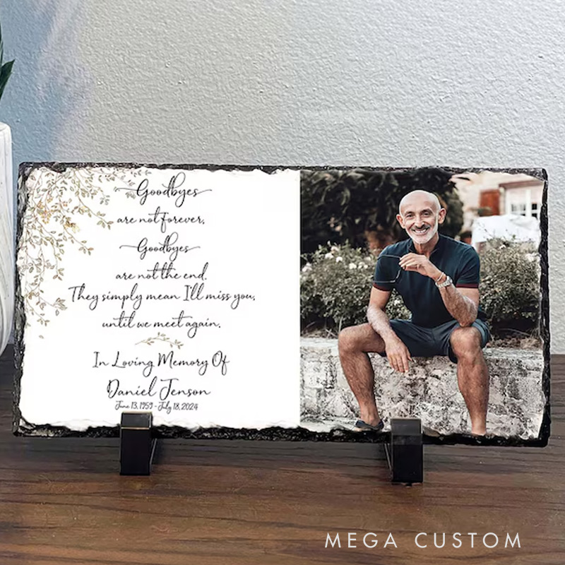 Personalized Goodbyes are not Forever Memorial Gift In Loving Memory Gift Photo Plate In Memory of Plaque Memorial keepsake