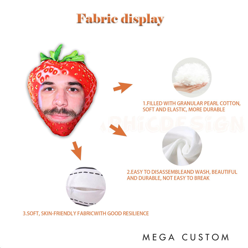 Personalized Ugly Fruit Pillow Kids Fruit Face Pillow 3D Ugly Pillow Birthday Boy Girl Gift for Baking Lover Pillow