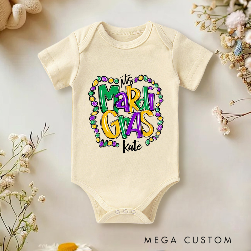 Personalized Mardi Gras Baby Onesie My First Mardi Gras Gift New Baby Girl Boy Gift
