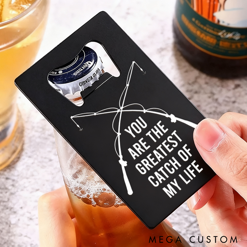 Personalized Fishing Bottle Opener Pub Bottle Opener Stainless Steel Portable Gift for Couples and Fishing Enthusiasts