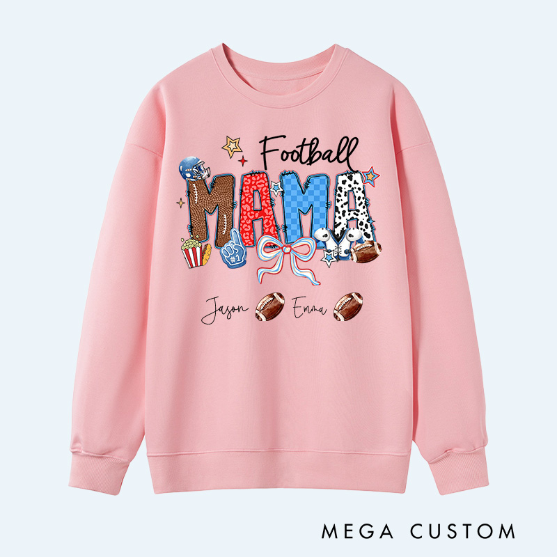 Personalized American Football Sweatshirt with Custom Name and Design for Mom Nana and More