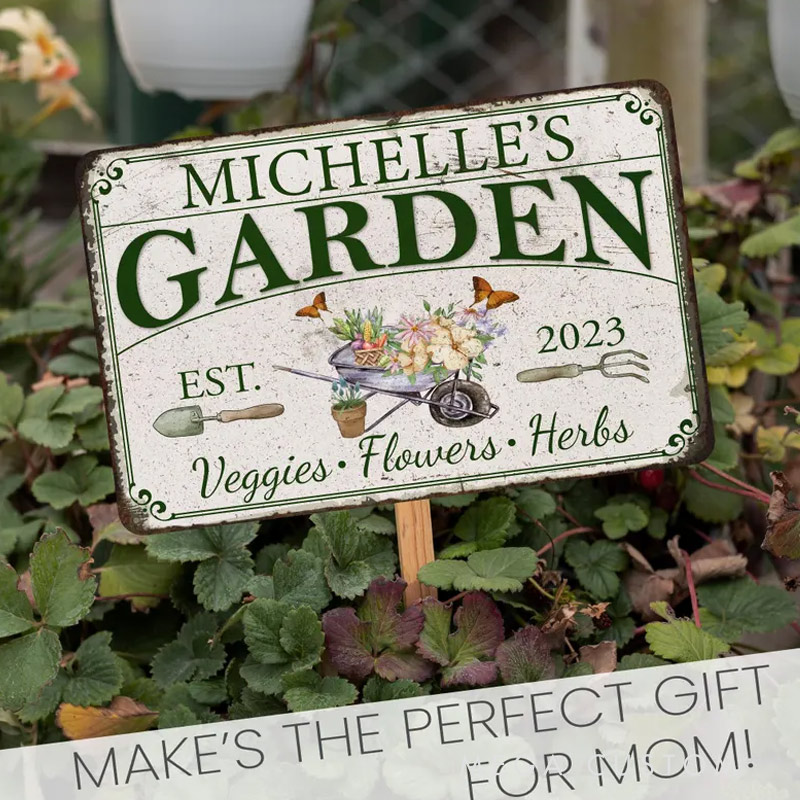 Personalized Garden Sign Veggie Garden Flower Garden Herb Garden Patio Decor Porch Decor Gifts For Her Mothers Day Gift Garden Lover Gift 