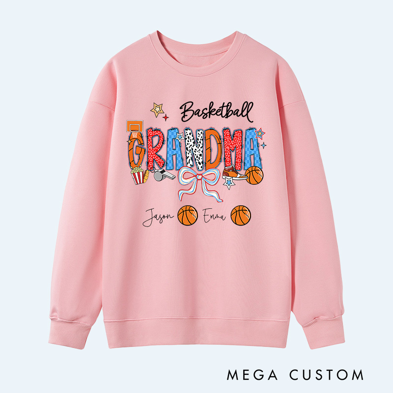 Personalized Basketball Sweatshirt with Custom Name and Design for Mom Nana and More