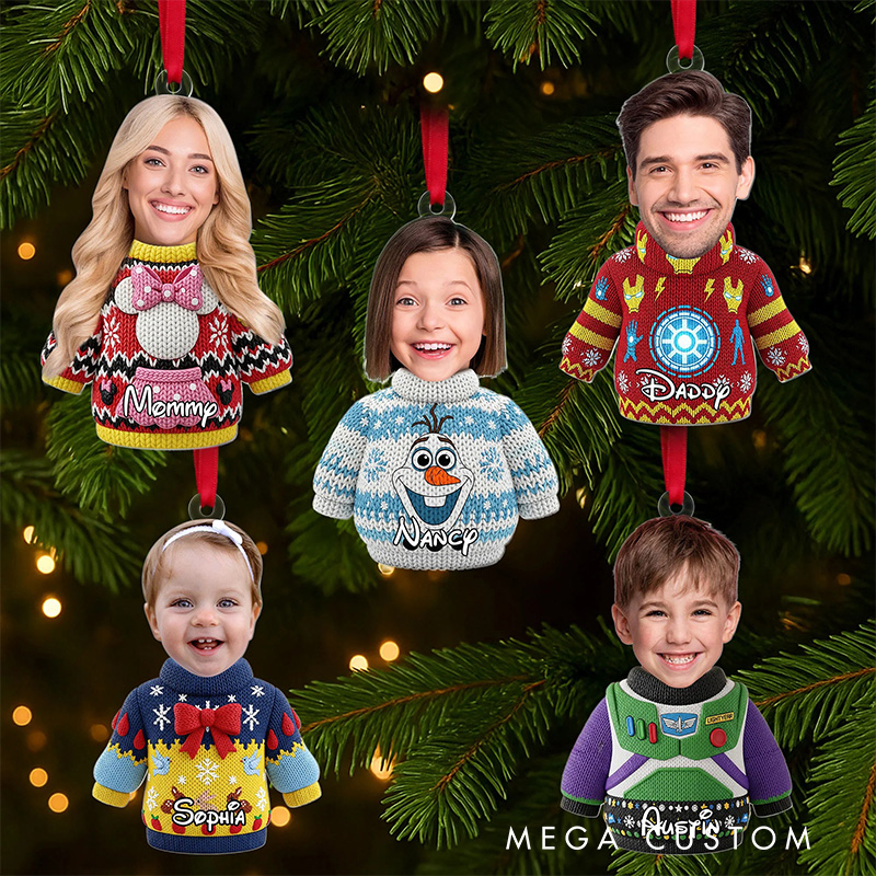 Personalized Cute Christmas Sweater Movie Fan Acrylic Ornament Movie Christmas Gift Film Xmas Gift Christmas Decor