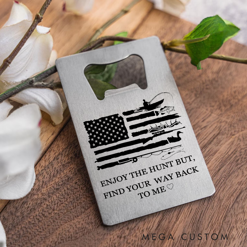 Personalized Stainless Steel Deer Hunting Bottle Opener Patriotic Hunting Bottle Opener Gift for Hunting Outdoor Lover