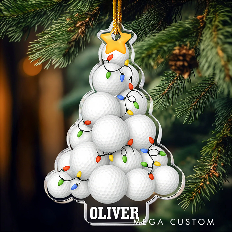 Personalized Golf Acrylic Christmas Ornament Celebrate Your Game in Style