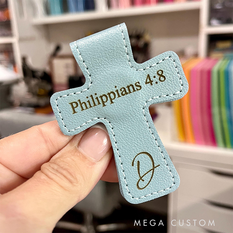 Personalized Bible Verses PU Leather Magnetic Bookmark Clip with Initial Engraved Reader Gift Back to School Gift for Christians Bookworms