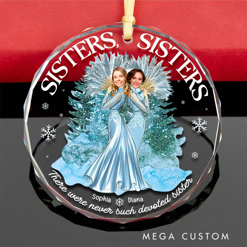 Personalized Sisters Christmas Ornament Glass Ornament for Sisters Besties Christmas Gift Movie Xmas Gift Christmas Decor