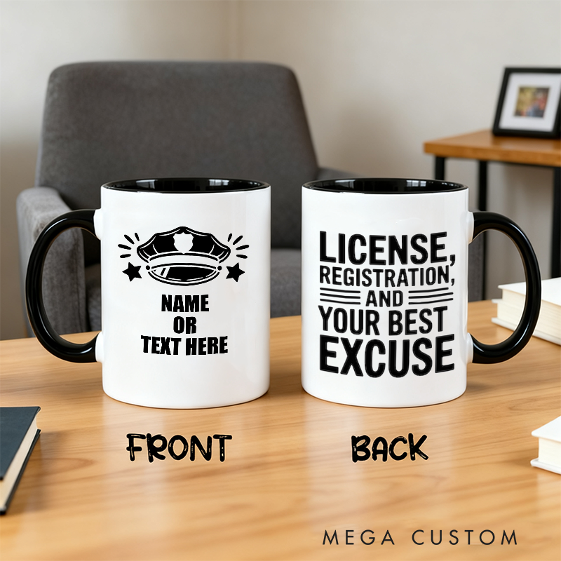 Personalized Police Officer Mug Custom Name Funny Quote Gift for Police Officers