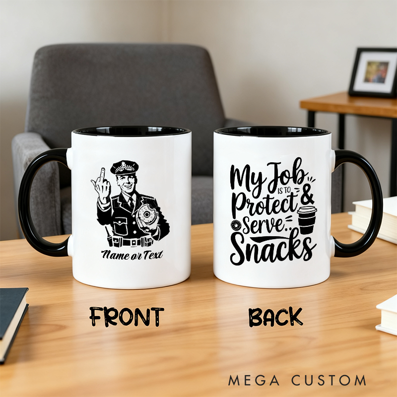 Personalized Police Officer Mug Custom Name Protect and Serve Design Gift for Police Officers