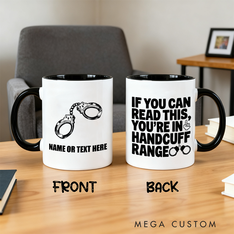 Personalized Police Officer Mug Custom Name Handcuff Design Gift for Police Officers